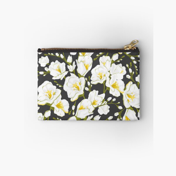 Item preview, White freesia on a dark background designed and sold by lents.