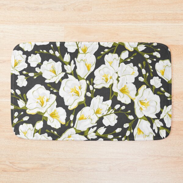 Item preview, White freesia on a dark background designed and sold by lents.