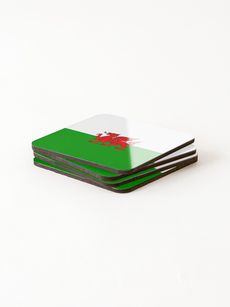 Thumbnail 4 of 5, Coasters (Set of 4), Welsh flag designed and sold by P-I-R.