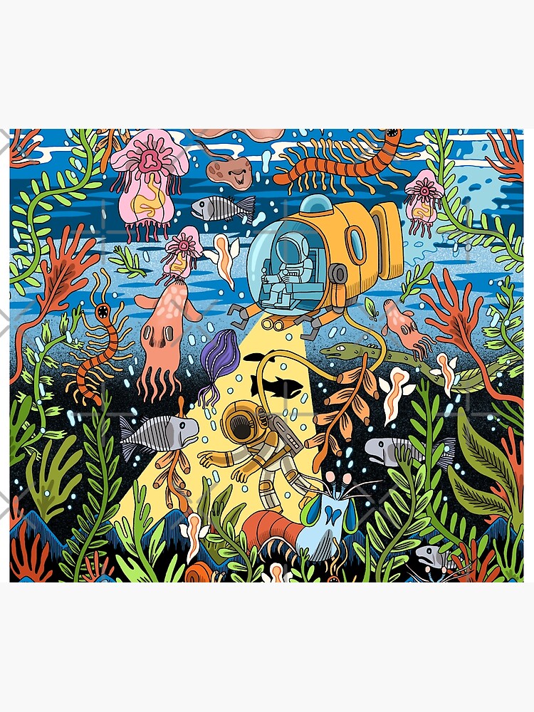 Thumbnail 3 of 3, Tapestry, Deep Blue Sea designed and sold by jackteagle.