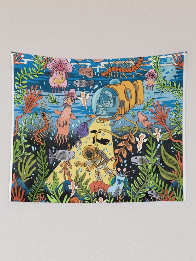Thumbnail 2 of 3, Tapestry, Deep Blue Sea designed and sold by jackteagle.