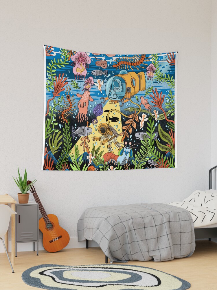 Thumbnail 1 of 3, Tapestry, Deep Blue Sea designed and sold by jackteagle.