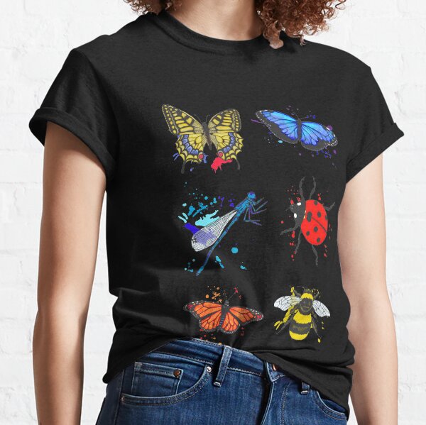 Winged Insects Bees Butterflies Ladybirds Dragonflies Classic T-Shirt