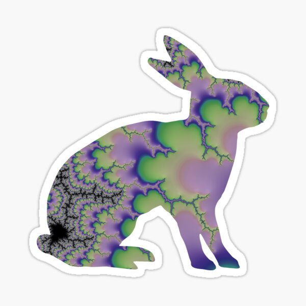 Cute Lavender and Green Fractal Bunny Rabbit Sticker