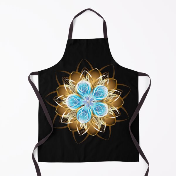 Item preview, Abstract turquoise golden flower designed and sold by Blackmoon9.