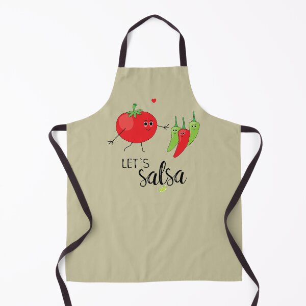 Let's Salsa Cute Cartoon Tomato and Chillies Apron