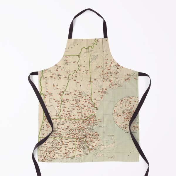 Item preview, Vintage New England Industries Map (1919) designed and sold by BravuraMedia.