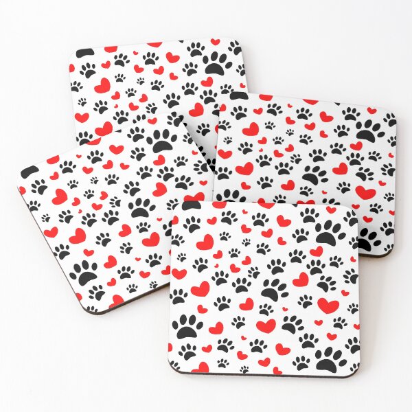 Item preview, Random Dog Paw Prints And Red Hearts designed and sold by Almdrs.