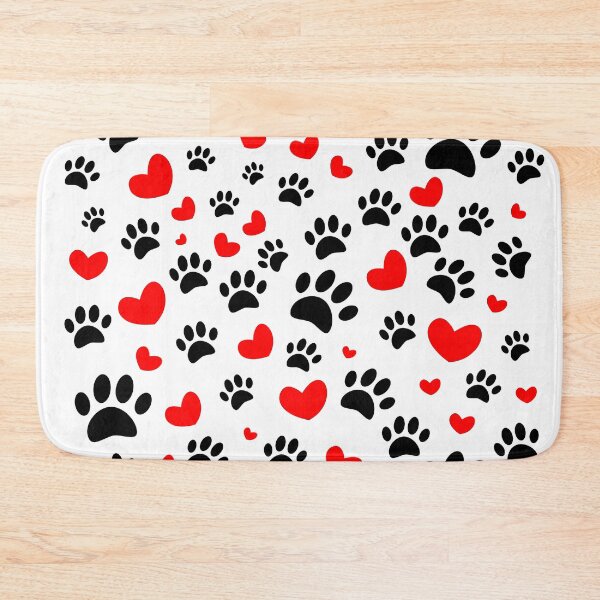Item preview, Random Dog Paw Prints And Red Hearts designed and sold by Almdrs.