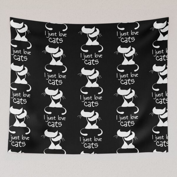 Item preview, I Just Love Cats Cute Cats Couple Silhouette Cat Lovers & Kitten Gift For Her designed and sold by FunnySunny T-Shirts.