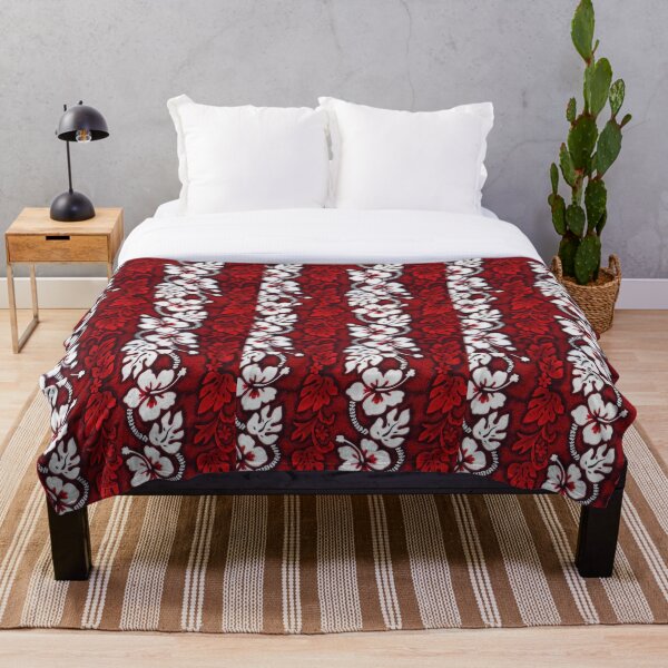 Item preview, Tropical Red and White Hawaiian Shirt Hibiscus Pattern designed and sold by HotHibiscus.