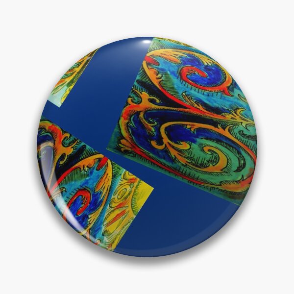 Item preview, Ceylon box pattern in bright colours on blue designed and sold by Nickdavisinghe.
