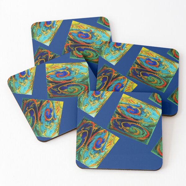 Item preview, Ceylon box pattern in bright colours on blue designed and sold by Nickdavisinghe.