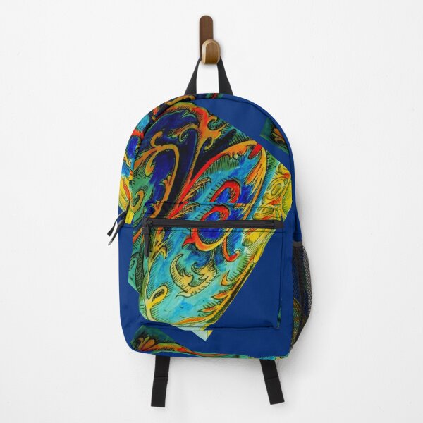 Item preview, Ceylon box pattern in bright colours on blue designed and sold by Nickdavisinghe.