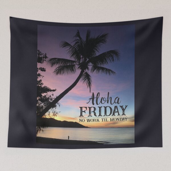 Item preview, Aloha Friday Beach Sunset Happy Friday Feeling Quote designed and sold by HotHibiscus.