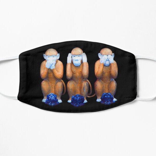 Three wise monkeys Flat Mask