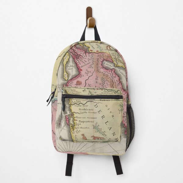 Vintage Map of New England (1665) Backpack