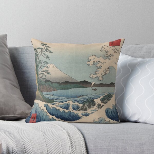 Ando Hiroshige - Sea At Satta In Suruga Province Throw Pillow