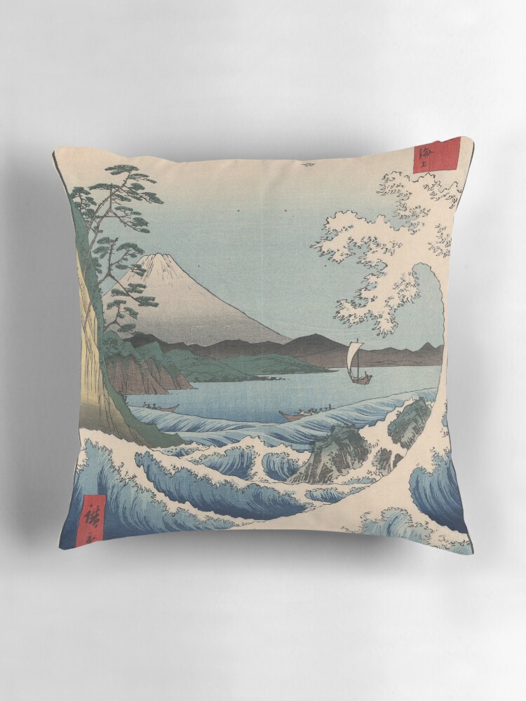 Thumbnail 3 von 4, Kissen, Ando Hiroshige - Meer bei Satta in der Suruga Provinz designt und verkauft von artcenter.