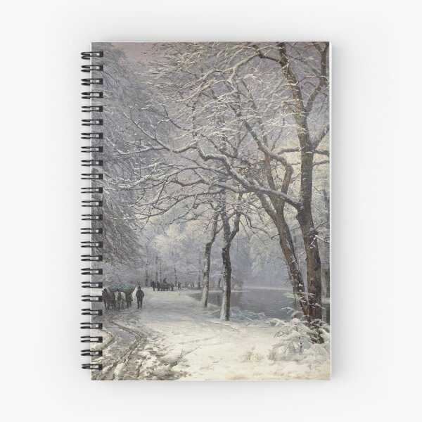 Item preview, Anders Andersen - Lundby - A Winter Landscape With Horses And Carts By A River designed and sold by artcenter.