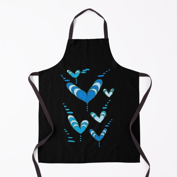 Item preview, Striped Blue Hearts and Dots on Black - Love is In the Air designed and sold by ckylin.
