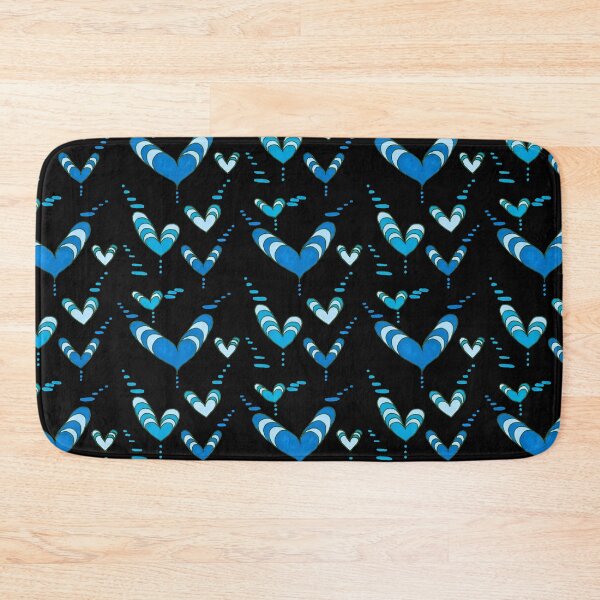 Item preview, Striped Blue Hearts and Dots on Black - Love is In the Air designed and sold by ckylin.
