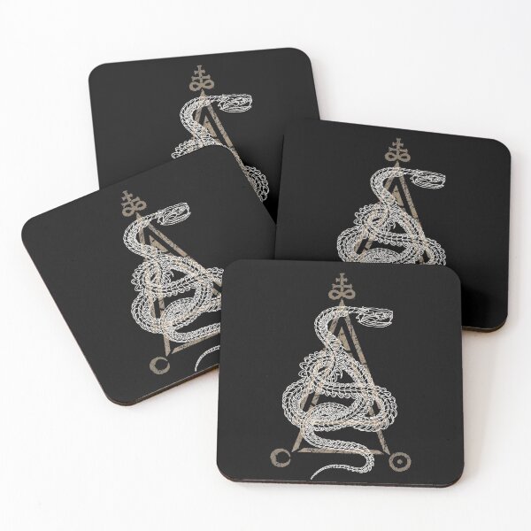 Item preview, Occult serpent skeleton illustration with alchemy symbols designed and sold by RedFinchDesigns.