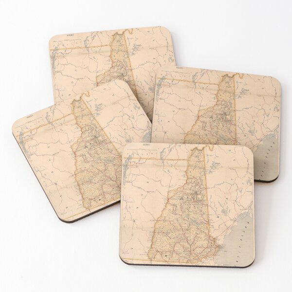 Item preview, Vintage Map of New Hampshire (1890) designed and sold by BravuraMedia.