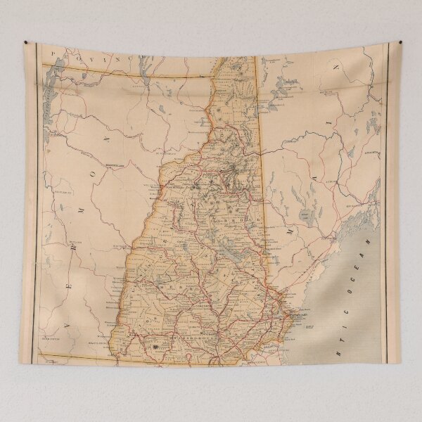 Item preview, Vintage Map of New Hampshire (1890) designed and sold by BravuraMedia.