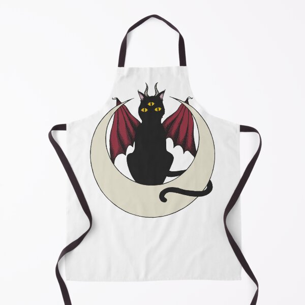 Item preview, Demonic occult winged cat on a crescent moon designed and sold by RedFinchDesigns.