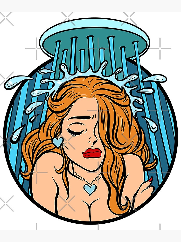 "Sad Girl Crying In The Shower" Poster by ozumdesigns Redbubble