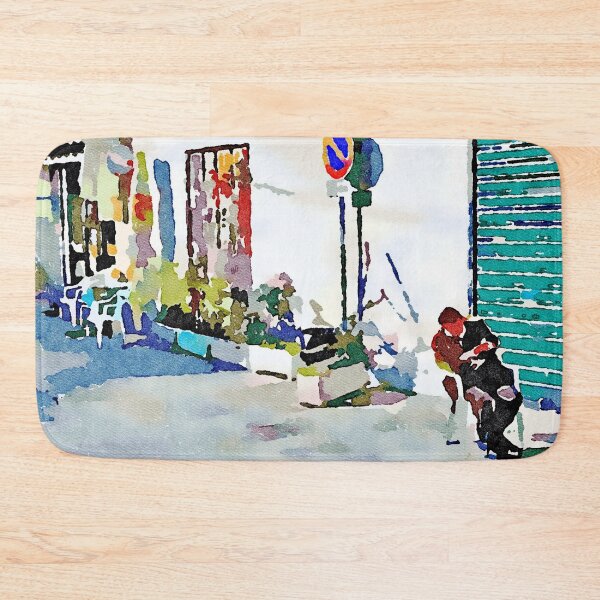 Item preview, Foreshortening with sleeping man in a chair on the street designed and sold by Giuseppe Cocco.