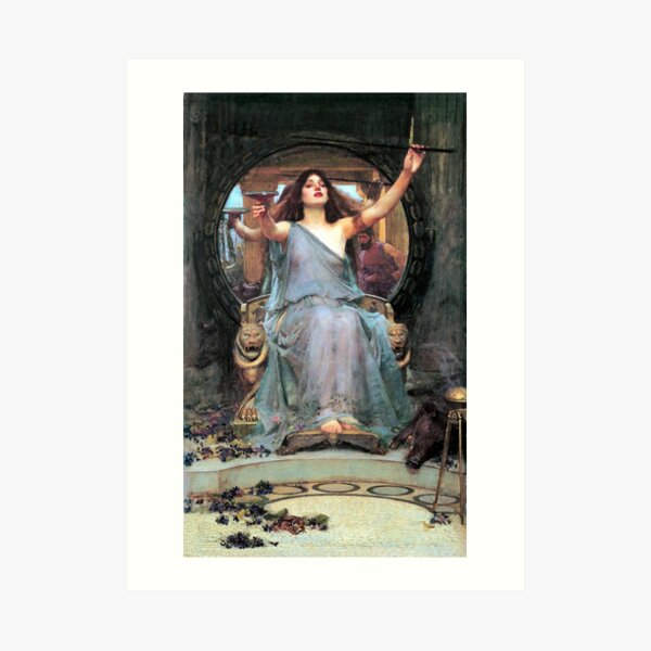 Circe offering the cup to Odysseus - John William Waterhouse Art Print