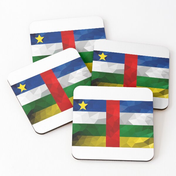 Item preview, Central African Republic Flag Geometric Design – Bold and Colorful Art designed and sold by OrangePoly.