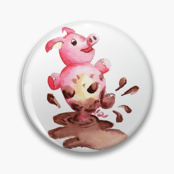 Item preview, Cute pig splashing in mud designed and sold by KnightAdz.