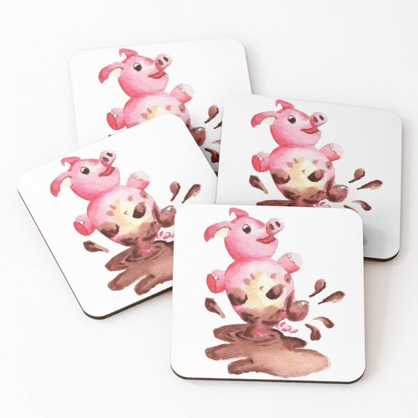 Item preview, Cute pig splashing in mud designed and sold by KnightAdz.