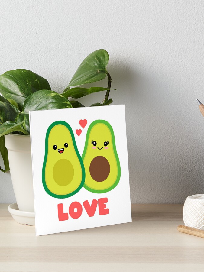 Cute avocado couple and hearts with love message Cutting Board by  ErikaVectorika