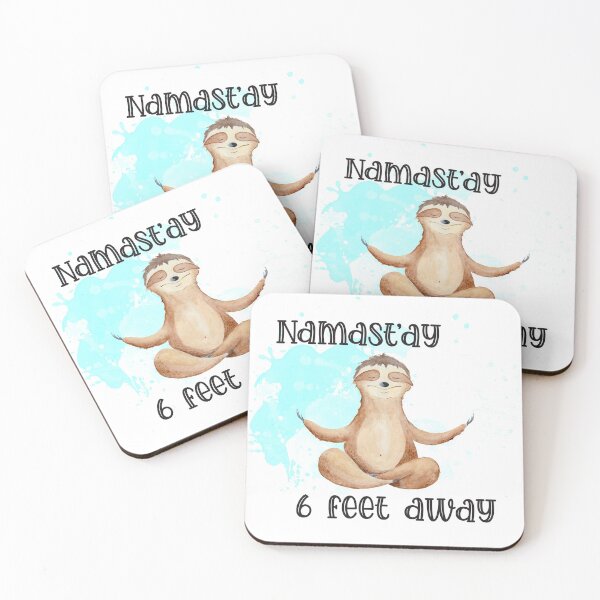 Item preview, Namast'ay Sloth Meditating With Social Distancing. designed and sold by 3bythelake.