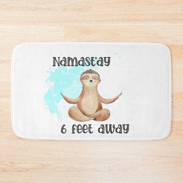 Item preview, Namast'ay Sloth Meditating With Social Distancing. designed and sold by 3bythelake.