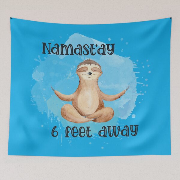Item preview, Namast'ay Sloth Meditating With Social Distancing. designed and sold by 3bythelake.