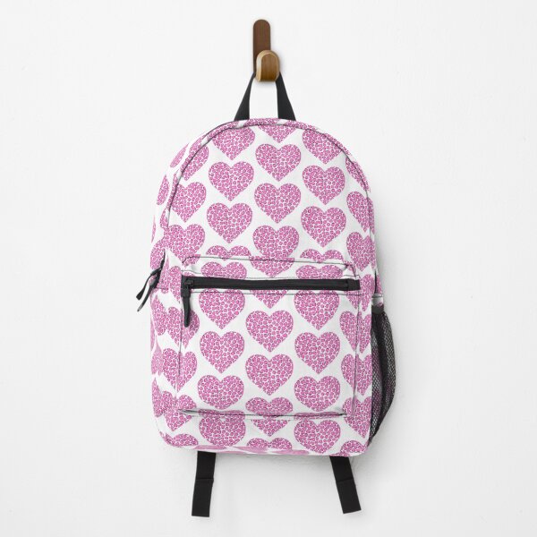Pink and Purple Leopard Print Heart Backpack