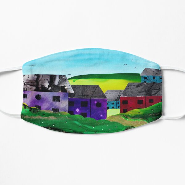 Cute Colouful Houses Flat Mask