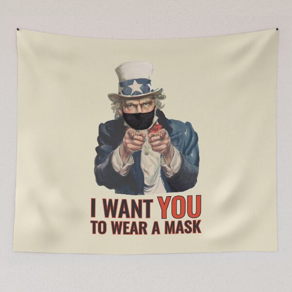 Item preview, Uncle Sam - I Want You to Wear a Mask - propaganda parody designed and sold by knappidesign.