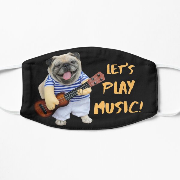 Dog and Music lover Flat Mask