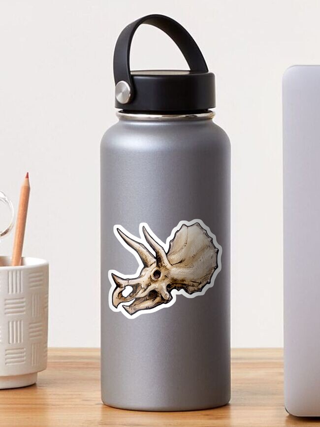 Thumbnail 1 of 3, Sticker, Dinosaur Skull Triceratops Sticker designed and sold by CassWArt.