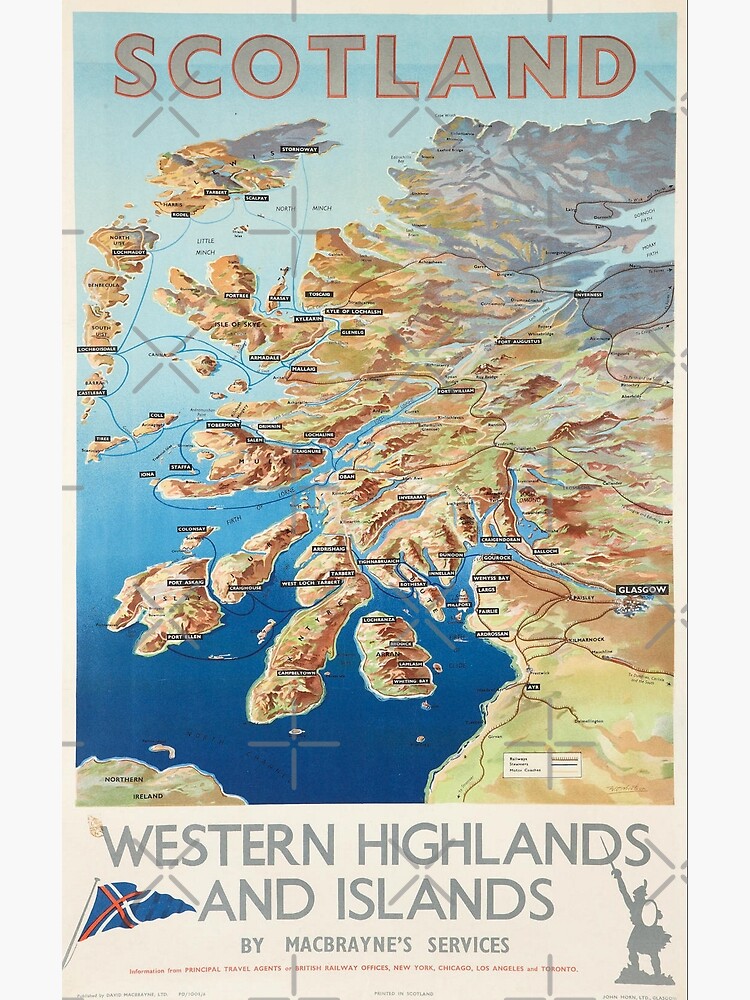 Scotland Western Highlands and Islands by MacBraynes Services Vintage Poster Print. by TMcG-Prints