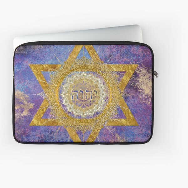 YHVH Gold Star Mandala Laptop Sleeve