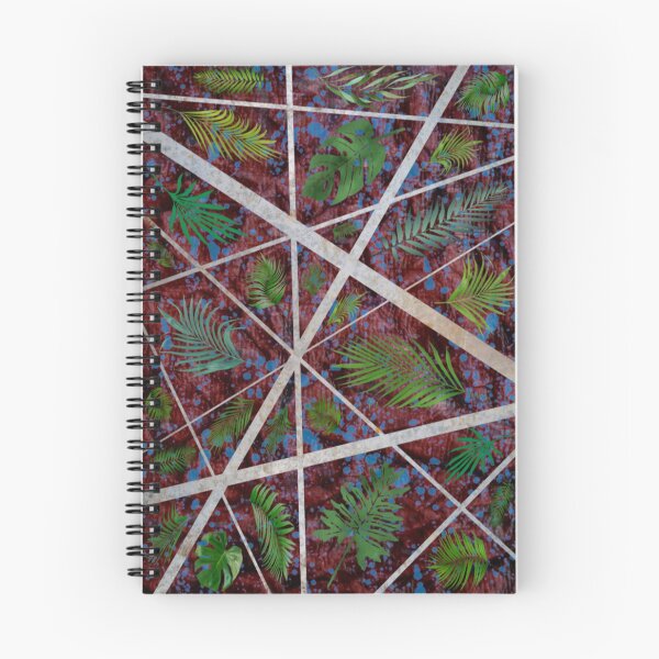 Item preview, Abstract green palm leaves on a dark red background with Silver stripes. designed and sold by jayne0524.