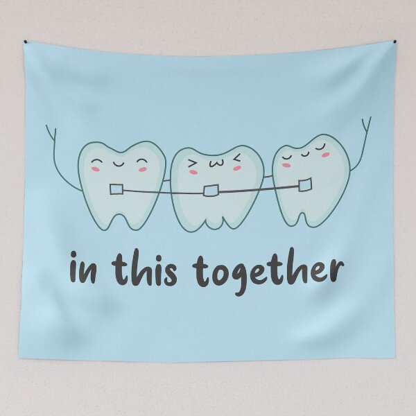Item preview, In this together, teeth with braces  designed and sold by DD1492.