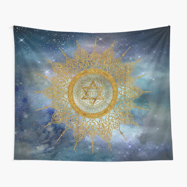 YHVH Gold Mandala Tapestry